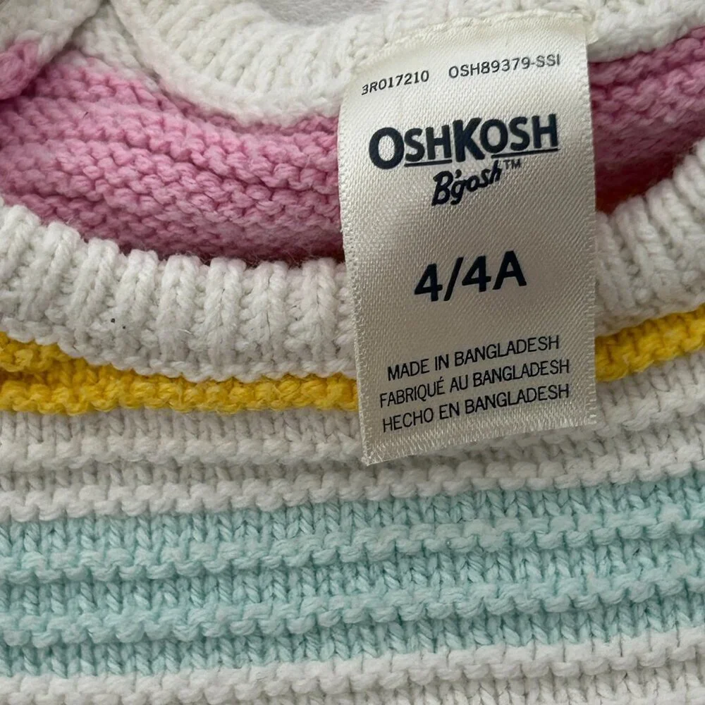 Vintage OshKosh B'Gosh Girls Size 4/4A Sweater‎ Vest | Multicolor